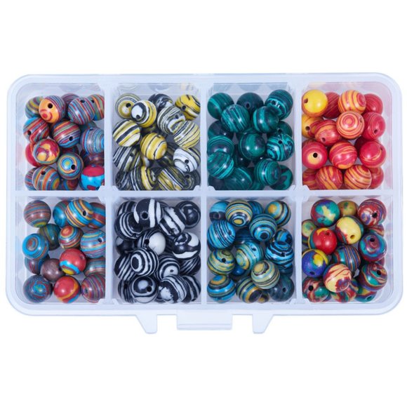 New sorter box of 8mm malachite jasper beads. Approx 160 beads in box - Picture 1 of 1